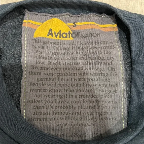 Aviator Nation 5 Stripe Relaxed Sweatshirt - Picture 3 of 4